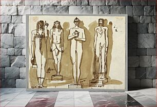 Πίνακας, Four Statues in Egyptian Style, Felice Giani