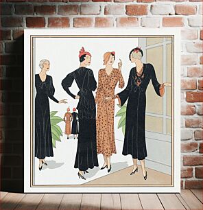 Πίνακας, Four women dresses (1932) by Bernard & Cie