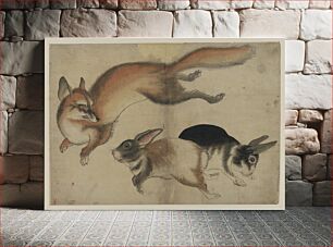 Πίνακας, [Fox and two hares]