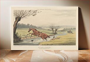 Πίνακας, [Fox-hunting] set of six: The Cockney's Misfortune. "Facing a Brook"