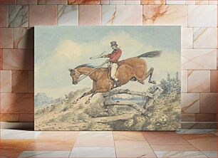 Πίνακας, Foxhunting: Rider Jumping a Stile