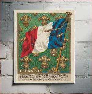 Πίνακας, France, from Flags of All Nations, Series 1 (N9) for Allen & Ginter Cigarettes Brands