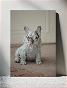 Πίνακας, French Bulldog in Sweater Γαλλικό μπουλντόγκ με πουλόβερ