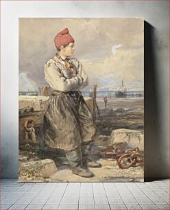 Πίνακας, French Coast Scene with Fisherboy