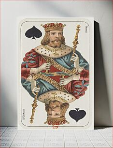 Πίνακας, French tarot deck, "Tarot nouveau" style, B. P. Grimaud editor, France, 1898: king of spades