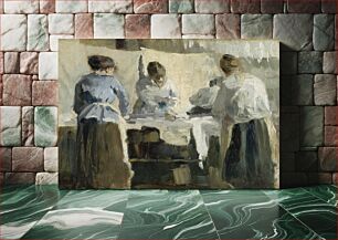 Πίνακας, French women ironing, 1889, by Thorsten Wasastjerna