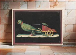 Πίνακας, [Frescoe at Pompeii showing a parrot pulling a chariot driven by a cricket]