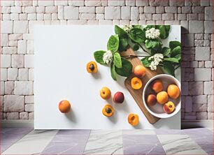 Πίνακας, Fresh Apricots and Greenery Φρέσκα βερίκοκα και πρασινάδα