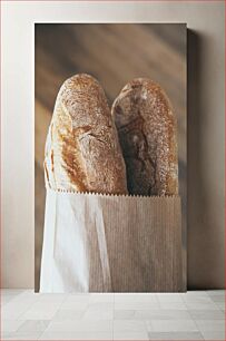 Πίνακας, Fresh Baguettes in Paper Bag Φρέσκιες μπαγκέτες σε χάρτινη σακούλα