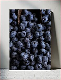 Πίνακας, Fresh Blueberries Close-up Φρέσκα βατόμουρα κινηματογράφηση σε πρώτο πλάνο