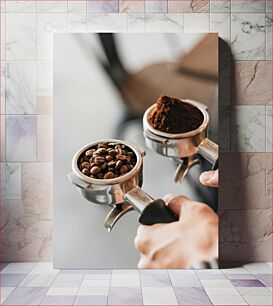 Πίνακας, Fresh Coffee Preparation Παρασκευή φρέσκου καφέ