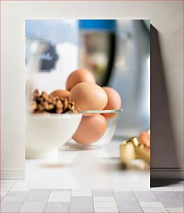 Πίνακας, Fresh Eggs and Nuts in a Kitchen Setting Φρέσκα αυγά και ξηροί καρποί σε ένα περιβάλλον κουζίνας