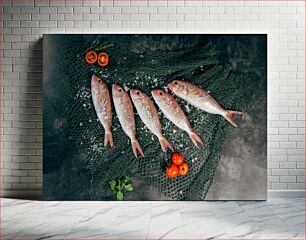 Πίνακας, Fresh Fish with Tomatoes Φρέσκα ψάρια με ντομάτες