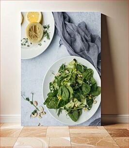 Πίνακας, Fresh Green Salad with Lemon Φρέσκια πράσινη σαλάτα με λεμόνι