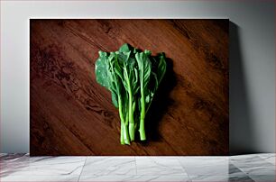Πίνακας, Fresh Green Vegetables on Wooden Background Φρέσκα πράσινα λαχανικά σε ξύλινο φόντο