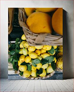 Πίνακας, Fresh Lemons in Baskets Φρέσκα λεμόνια σε καλάθια