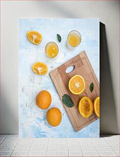 Πίνακας, Fresh Oranges on Cutting Board Φρέσκα πορτοκάλια σε σανίδα κοπής