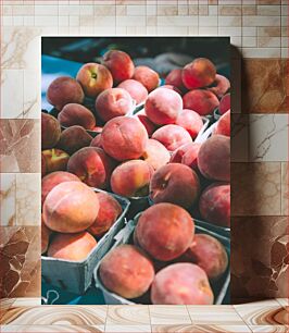 Πίνακας, Fresh Peaches at the Market Φρέσκα ροδάκινα στην αγορά