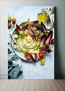 Πίνακας, Fresh Salad and Hummus Φρέσκια σαλάτα και χούμους