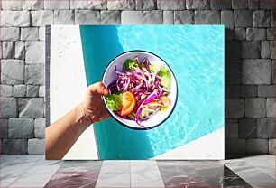 Πίνακας, Fresh Salad by the Pool Φρέσκια σαλάτα δίπλα στην πισίνα