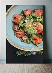 Πίνακας, Fresh Salad with Salmon Φρέσκια σαλάτα με σολομό