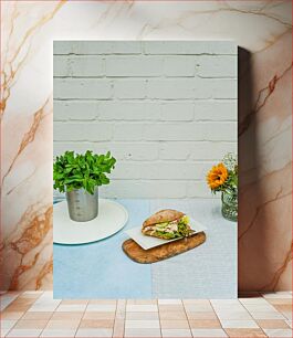 Πίνακας, Fresh Sandwich and Mint Plant Φυτό φρέσκου σάντουιτς και μέντας