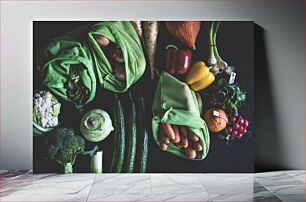 Πίνακας, Fresh Vegetables in Mesh Bags Φρέσκα λαχανικά σε διχτυωτές σακούλες