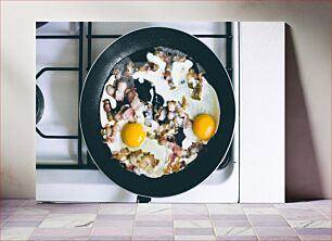 Πίνακας, Fried Eggs and Bacon in a Pan Τηγανητά αυγά και μπέικον σε ένα τηγάνι