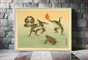 Πίνακας, Frog Sumō, Woodblock Print