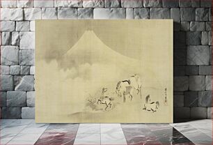 Πίνακας, Frolicking Horses under Mt. Fuji by Kanō Tōun Masunobu