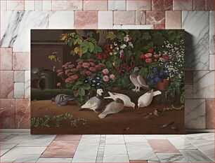 Πίνακας, From the garden: flowers and birds, 1853 - 1854, by Ferdinand von Wright