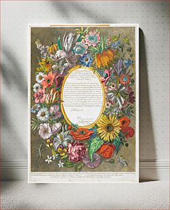 Πίνακας, Frontipiece and Title Page from Plusiers Guirlandes, Vases et Bouquets de Fleurs