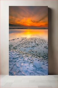 Πίνακας, Frozen Lake Sunset Ηλιοβασίλεμα της παγωμένης λίμνης