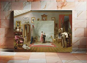 Πίνακας, فارسی: «نقاشی‌های کارگاه، نقاشی رنگ روغن اثر توماس لو کلر»این نقاشی در سال ۱۸۶۵ میلادی کشیده و یک پسر و یک دختر به نام‌های جیمز و پارنل سایدوی را در حالی که مقابل دوربین عکسبرداری در یک کارگاه ژست گرفته‌اند، نما