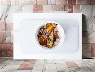 Πίνακας, Fruit-topped Oatmeal Πλιγούρι βρώμης με επικάλυψη φρούτων