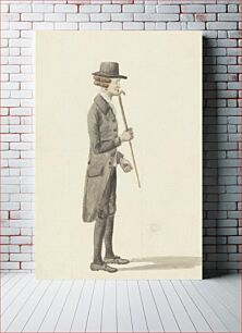 Πίνακας, Full-length Figure of a Man Dressed in Black Holding a Walking Stick