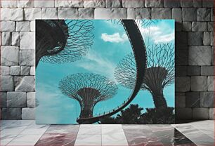 Πίνακας, Futuristic Trees against a Blue Sky Φουτουριστικά δέντρα ενάντια σε έναν μπλε ουρανό
