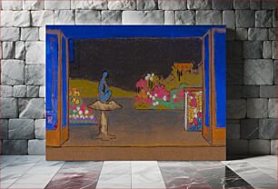 Πίνακας, Garden of Flowers (1915) Scene Design for Alice in Wonderland in high resolution by William Penhallow Henderson