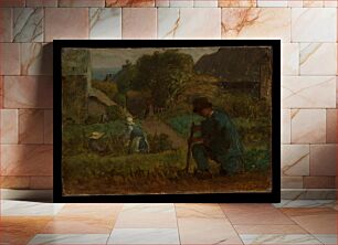 Πίνακας, Garden Scene by Jean-François Millet