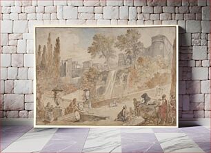 Πίνακας, Gardens of the Villa d'Este at Tivoli by Charles Joseph Natoire