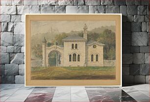 Πίνακας, Gate Lodge for Amos G. Hull, Newburgh, New York (front elevation) by Alexander Jackson Davis