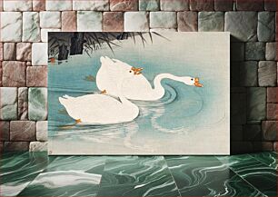 Πίνακας, Geese amid Reeds (1928) by Ohara Koson