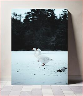 Πίνακας, Geese in Winter Landscape Χήνες στο χειμερινό τοπίο