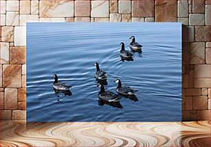 Πίνακας, Geese Swimming in a Lake Χήνες που κολυμπούν σε μια λίμνη