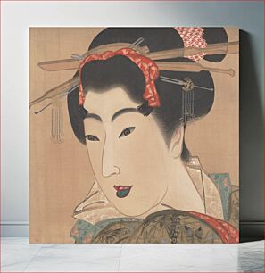 Πίνακας, Geisha (right of a triptych of Three Beauties) (1830s) by Mihata Joryu