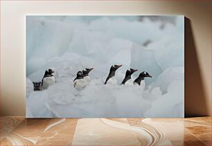 Πίνακας, Gentoo Penguins in Antarctic Ice Πιγκουίνοι Gentoo στον πάγο της Ανταρκτικής
