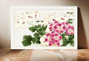 Πίνακας, Geranium flower woodblock painting