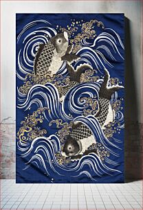 Πίνακας, Gift Cover (Fukusa) with Carp in Waves during Meij period
