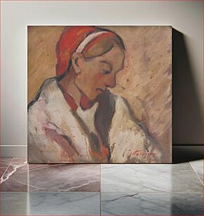 Πίνακας, Girl in a red bonnet by Zolo Palugyay