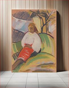 Πίνακας, Girl in a red skirt by Zolo Palugyay